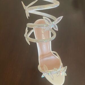 Sparkly White Spiral Stilleto 4”